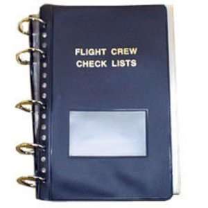 Flight Crew Checklist Binder   5 Fasteners, 25 Sheet Protectors, Blue 