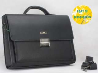 Mens leather Briefcase business shoulder bag Lock 682B  
