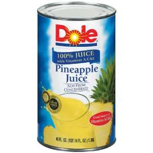 Dole 100% Pineapple Juice 46 oz  Grocery & Gourmet Food