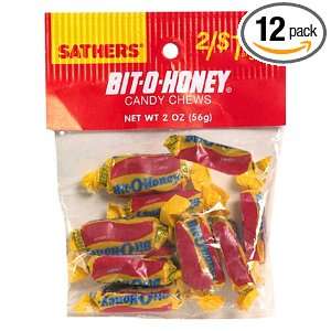 Sathers Bit O Honey, 1.75 Ounce Bags (Pack of 12)  Grocery 