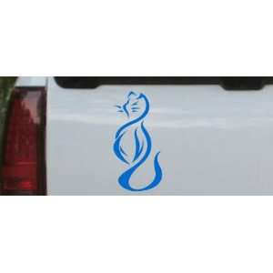 Blue 22in X 10.5in    Tribal Cat Animals Car Window Wall Laptop Decal 
