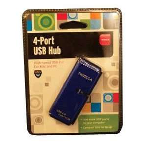  Tribeca 4 Port USB Hub Blue Compact Lightweight Perfect 