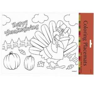    Thanksgiving 10in x 14in Coloring Placements 24ct Toys & Games