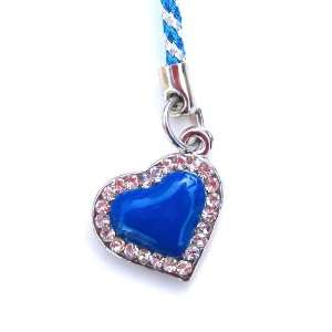   Strap Beautiful Clear Diamond Blue Love Cell Phones & Accessories