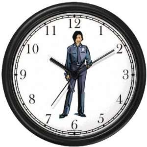 Woman Police Officer or Policewoman 2 Wall Clock by WatchBuddy 