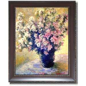  Vase of Flowers by Monet Mahogany Framed Canvas Ready to 