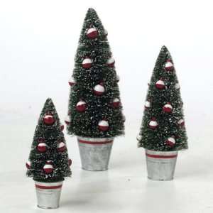   of 3 Artificial Tabletop Trees with Fishing Bobbers