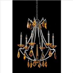  Vision Six Light Chandelier Crystal Options Amber