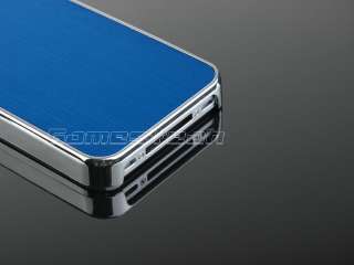 Deluxe Blue Aluminum Chrome Hard Case Cover F iPhone AT&T Verizon 