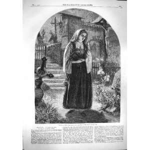  1861 ANTIQUE PORTRAIT TERESINA LADY CHURCH WYBURD PRINT 