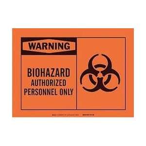 Warning Biohazard Sign,10 X 14in,bk/orn   BRADY  