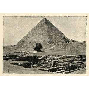  1903 Print Pyramid Giza Temple Sphinx Khuit Egypt Cheops 