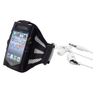 Black Sport Gym Armband Case Cover+Earphone Accessory For Apple iPhone 