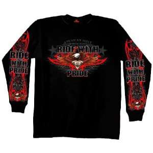   Leathers Black Large Ride with Pride Long Sleeve T Shirt Automotive