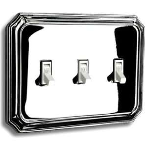  3 Toggle Switch Plates Chromed