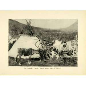  1896 Halftone Print Lapland Norway Canvas Teepee Tents 