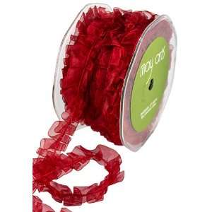   Arts 5/8 Inch Wide Ribbon, Red Sheer Box Pleat Arts, Crafts & Sewing