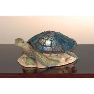   11L X 7.5D Tiffany Sea Turtle Accent Lamp