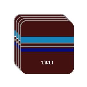 Personal Name Gift   TATI Set of 4 Mini Mousepad Coasters (blue 