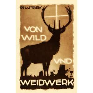  1926 Photogravure Ludwig Hohlwein Von Wild und Weidwerk Staby Book 