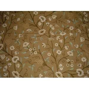  Crewel Fabric Grapes Chocolate Brown Cotton Duck