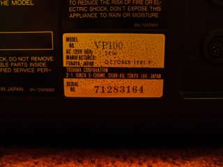 Toshiba VP 100 CED Selectavision video disc player  