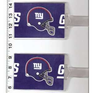   Luggage Tags Made with NFL New York Giants Fabric 