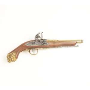   Pistol Replica Brass Engraved 18th Century