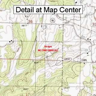  USGS Topographic Quadrangle Map   Brays, Missouri (Folded 