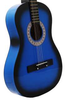 NEW BLUE Acoustic Guitar+PICK+STRING+LESSON  