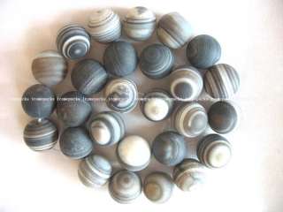one strand 15 14mm black veins blurry agate round bead  