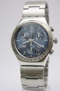   Swatch Swiss Irony Chronograph Blustery Steel Men Watch 40mm YCS438G