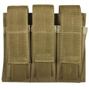 Coyote Brown Triple Pistol Mag Pouch 