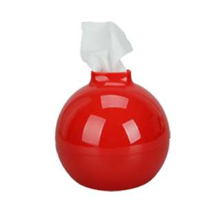 NEW Fashionable Round Bomb Shape Tissue Paper Box Holder Red  