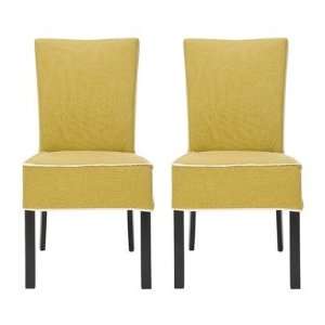  Marvin Slipcover Chair in Black / Mustard (Set of 2)