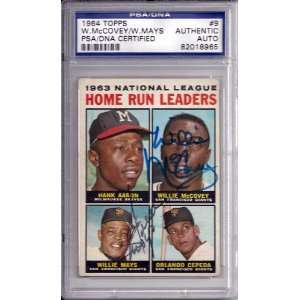  Willie Mays & Willie McCovey Autographed 1964 Topps Card 