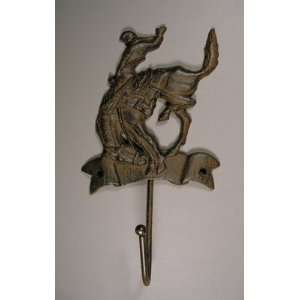  Bronc Rider Wall Hook, Cast/Wrought Iron