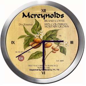  MCREYNOLDS 14 Inch Coffee Metal Clock Quartz Movement 