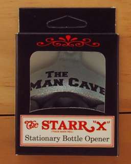 THE MAN CAVE Starr X Wall Mount Bottle Opener NEW  