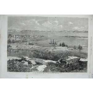   1862 View St Andrews Harbour Bay Brunswick Ships Town