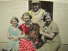 Antique Photograph Tinted Ladies w/ Boykin Spaniel Dog