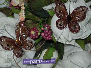 12 Wedding Sweet 16 Table Decoration Brown Butterfly 3  