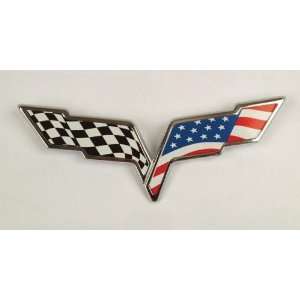 2005 2011 Corvette American Flag Emblem Overlay Decal 