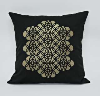 20 x 20 GORGEOUS CARVED BLACK SUEDE ACCENT PILLOW COVER