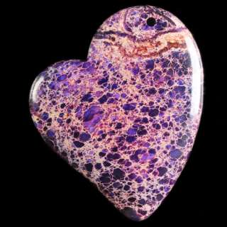 g24276 49x40x6 Sea Sediment Jasper Heart Pendant Bead  