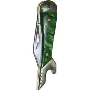  Pocket Knife   Ladies Stiletto Shoe   Green Marble Sports 