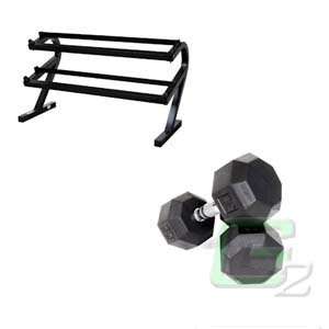 Troy VTX SD R 5 50 lb Dumbbell Set with Rack  Sports 
