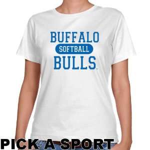 Buffalo Bulls Ladies White Custom Sport Classic Fit T shirt  