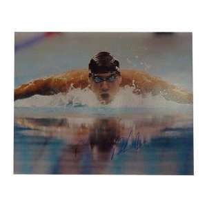 Autographed Michael Phelps 16x20 Swimming Front  Sports 