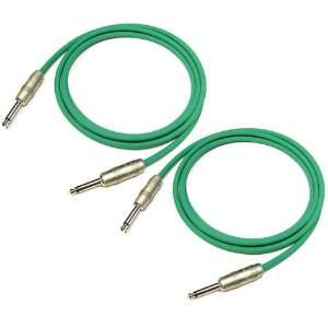    2 PACK 20 FT TS 1/4 PRO MUSIC GUITAR CABLE GREEN Electronics